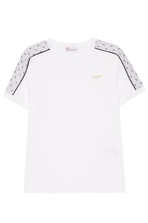 Белая футболка с вышивкой RED Valentino