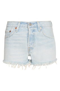 Голубые джинсовые шорты с бахромой 501® SHORT Levis®