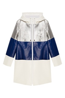 Комбинированное пальто из эко-кожи Courreges