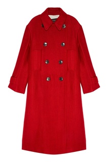 Красное двубортное пальто Isabel Marant