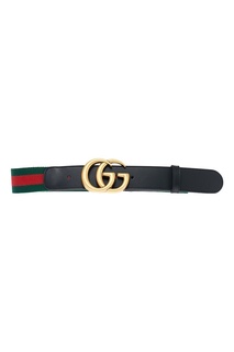 Красно-зеленый текстильный ремень Gucci