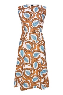 Хлопковое платье с листьями Marni