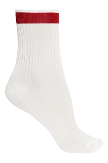Белые носки с красной полосой Valentino