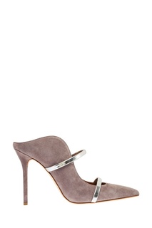 Замшевые туфли Maureen с серебристыми полосками Malone Souliers