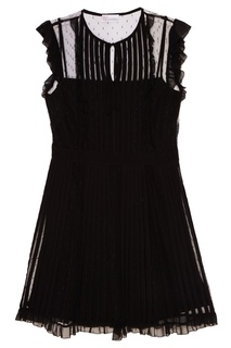 Черное платье-мини с плиссировками RED Valentino