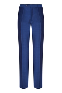 Синие брюки из шерсти и мохера Canali