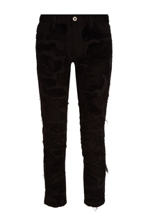 Черные джинсы с прорезями Junya Watanabe