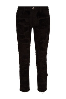 Черные джинсы с прорезями Junya Watanabe