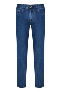 Синие джинсы с выбеливанием Canali