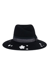 Черная фетровая шляпа с перфорацией Virginie Maison Michel