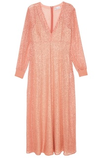 Розовое платье из шелка с блестками RED Valentino