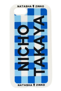 Чехол с надписью и цветной клеткой для iPhone 7/8 Natasha Zinko
