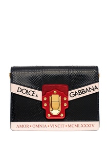 Сумка с надписями и контрастной отделкой Lucia Dolce & Gabbana