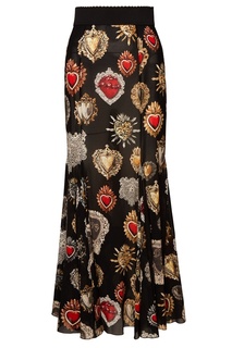 Юбка-макси с принтом Sacred Heart Dolce & Gabbana