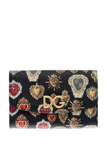 Кожаная сумка с принтом Sacred Heart Dolce & Gabbana