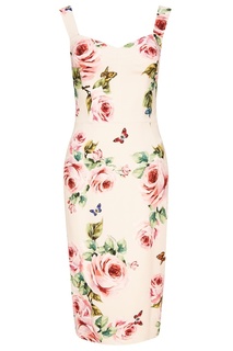 Платье-футляр с цветочным принтом Dolce & Gabbana