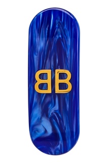 Моно-серьга синего цвета с логотипом Balenciaga