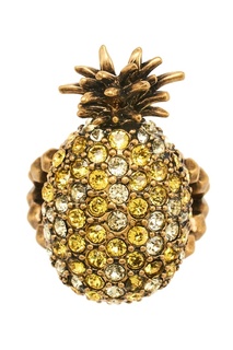 Кольцо с кристаллами Pineapple Gucci