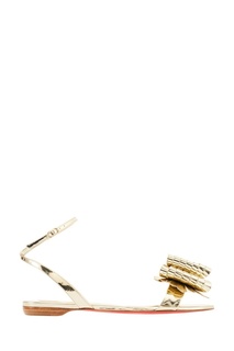 Золотистые кожаные сандалии Miss Valois Flat Christian Louboutin