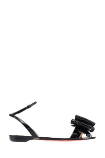 Черные лакированные сандалии Miss Valois Flat Christian Louboutin