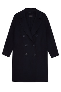 Синее двубортное пальто из шерсти MAX Mara