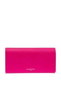 Розовый кожаный кошелек Continental Balenciaga