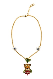 Колье с леопардом и цветами Dolce & Gabbana