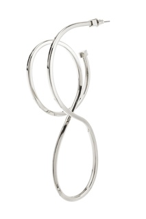 Серебристая моно-серьга Circle Elastic Balenciaga