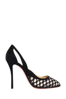 Черные туфли с вышивкой K-rakas 100 Christian Louboutin