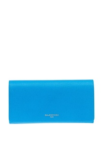 Голубой кожаный кошелек Continental Balenciaga