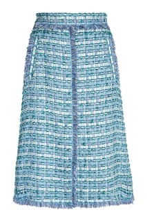 Голубая юбка из твида Alena Akhmadullina