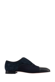 Синие комбинированные туфли Alpha Male Flat Christian Louboutin