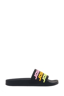 Черные сандалии с разноцветными логотипами Joshua Sanders