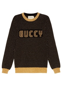 Шерстяной джемпер с золотистым люрексом Gucci