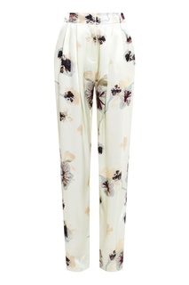 Бежевые брюки с цветочным принтом By Malene Birger