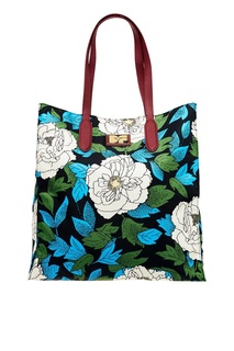 Текстильная сумка с белыми цветами Diane von Furstenberg