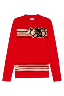 Красный шерстяной джемпер с нашивкой RED Valentino
