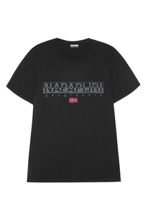 Черная хлопковая футболка с логотипом Napapijri