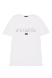 Белая футболка с логотипом и флагом Napapijri