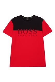 Красная хлопковая футболка с логотипом Boss Green