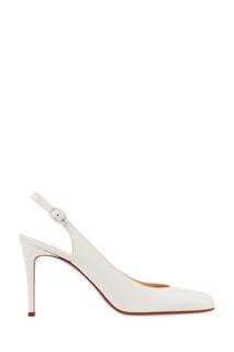 Белые туфли Miss Gena Sling 85 Christian Louboutin