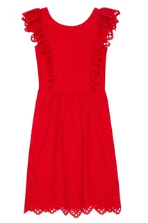 Красное платье из вышитого хлопка Paul & Joe Sister