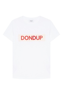 Белая футболка с аппликацией Dondup
