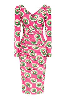 Шелковое платье с ярким принтом Dolce & Gabbana