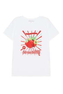 Белая футболка с принтом Strawberry Alexander Terekhov