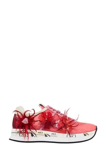 Розовые кроссовки с перьями Premiata