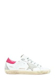 Белые кеды с розовой пяткой Superstar Golden Goose Deluxe Brand