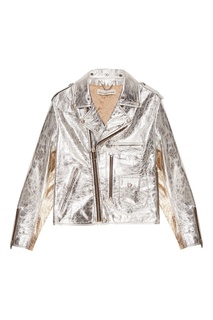 Куртка из серебристой кожи Golden Goose Deluxe Brand