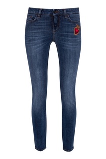 Синие джинсы с объемной аппликацией Dolce & Gabbana