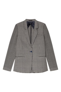 Серый шерстяной жакет в клетку Golden Goose Deluxe Brand
